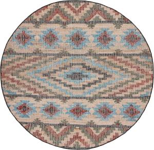 Ковер SAFAVIEH, 214 x 214 см, Kilim Collection Natural/Red KLM758Q ручной работы плоского переплетения из премиального джута для прихожей, гостиной, спальни или кухни