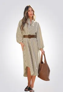 Повседневное платье в полоску с деталями Cupshe, Off White