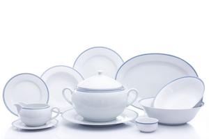 Посуда, карловарский фарфор, тунец, опал, кружево, 25 деталей Thun 1794