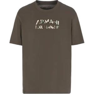Футболка с вышитым логотипом ARMANI EXCHANGE, Coffee