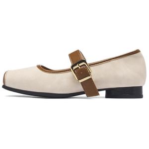 Туфли Мэри Джейн на блочном каблуке женские AGSDON, Beige