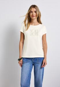 Футболка Street One Print T-shirt, Weiß/Off-White