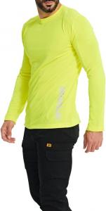 Футболка мужская Caterpillar Coolmax с длинным рукавом, Hi-Vis Yellow