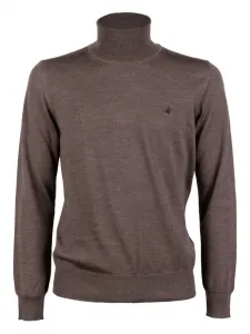 Свитер с воротником-гольф и логотипом Brooksfield, коричневый