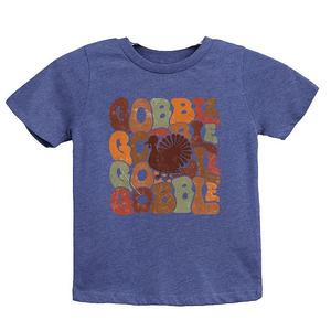 Футболка с принтом Gobble turkey для малышей The Juniper Shop, Heather Navy
