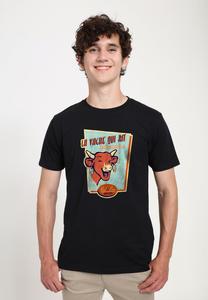 Футболка с принтом THE LAUGHING COW FOR CHEESE LOVERS Henry Tiger, черный