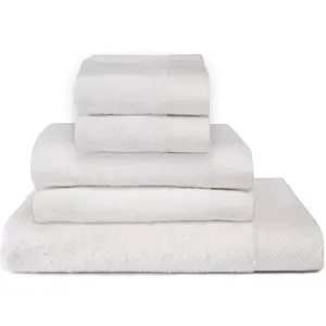 Набор полотенец Pure 5 шт. Вафельное махровое полотно 100% сверхмягкий махровый хлопок, впитывающий, мягкий Seahorse, белый