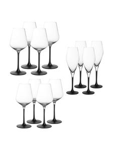 Набор из 12 бокалов для вина и шампанского Manufacture Rock в черно-прозрачном исполнении Villeroy & Boch