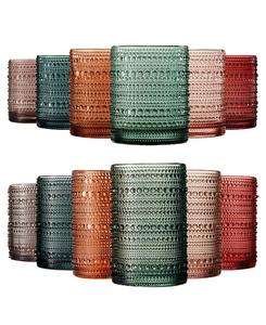 Набор из 12 стаканов для напитков Khen Hobnail с бисерной отделкой пастельных тонов The Wine Savant, мультколор