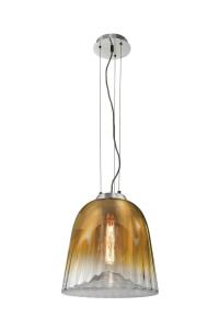 Подвесной светильник Musterring, 30x34 см, хром/золото