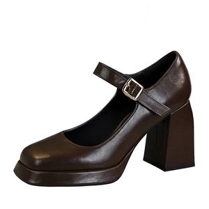 YAFEI XUANYU Женские туфли на высоком каблуке 9 см тёмно-коричневые, цвет Dark Brown