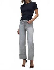 Джинсы Rosie с высокой талией и широкими манжетами, серые Hudson, серый