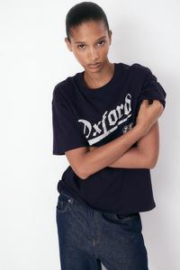 Футболка оверсайз с принтом H&M, синий