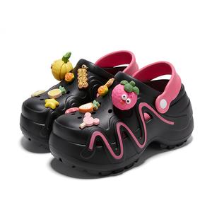 TINMUU Женские сабо черные с розовым аксессуары 2, цвет Black/Rose Accessories 2