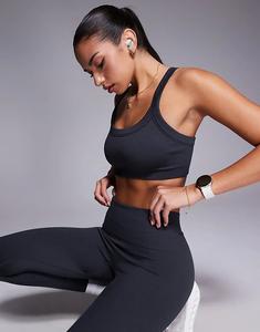 4505 бесшовный моделирующий спортивный бюстгальтер средней поддержки с регулируемыми бретелями, цвет: кремнево-серый