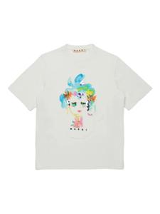 Футболка Marni Kids из хлопка, белый