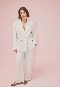 Брюки с широкой посадкой и средней высотой талии, структурированные по крою. Na-Kd, Light Beige