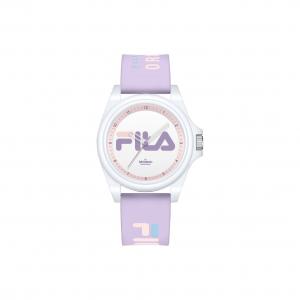 FILA Часы Wrist Watch Quartz Movement Silicone Strap White Dial Women's Watch, [Twilight Mountain Purple]-6568-008