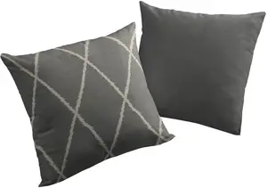 Декоративная подушка Adam "Шкатулка Вальделана", с ромбовидным узором, двусторонний чехол без наполнения, 1 штука 40х40 см, черный