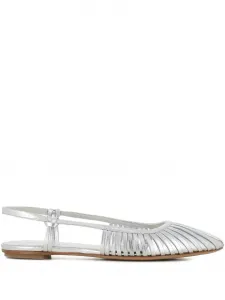 Плиссированные туфли с открытой пяткой Del Carlo, серебяный