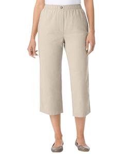 Женские джинсы-капри Within 7-Day из хлопка с эластичным поясом и застежкой на резинке Woman Within, Natural khaki