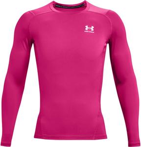 Under Armour мужская футболка HeatGear Compression с длинным рукавом, Tropic Pink (654)/White