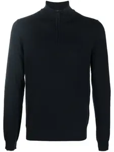 Джемпер из необработанной шерсти с высоким воротником HUGO, синий