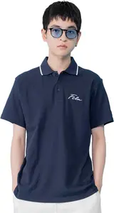 Мужская рубашка-поло FILA с коротким рукавом, ткань Dry-Dry, темно-синий