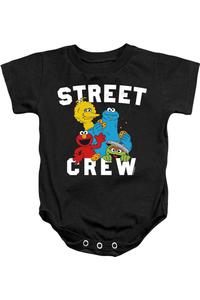 Детский комбинезончик Sesame Street Street Crew на кнопках Gildan, черный