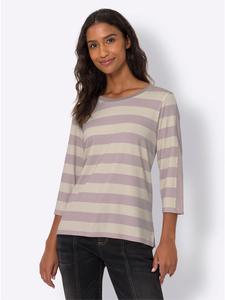 Рубашка с рукавами 3/4 в полоску розового и цвета слоновой кости Heine