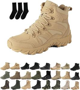 Мужские водонепроницаемые ботинки для улицы с боковой молнией, легкие, с ортопедической поддержкой, антипрокольные, для работы на открытом воздухе, кемпинга и работы Generic, D-sand