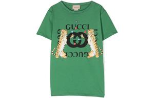 Футболка детская Gucci с рисунком, зеленый