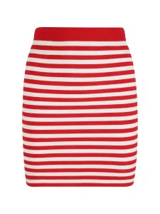 Полосатая мини-юбка Max Mara, красный