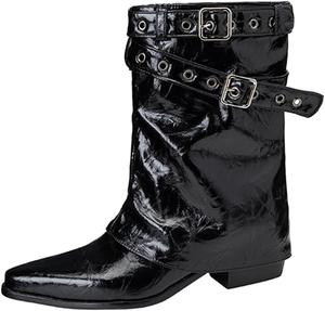 LYYSKY Женские красивые сексуальные ботинки с заостренным носком для мотоцикла. Пожалуйста, смотрите таблицу размеров и описание продукта. Размеры US2-US15/EU32-EU48, Black