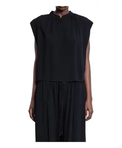 Черная блузка из вискозного трикотажа Thom Krom, черный