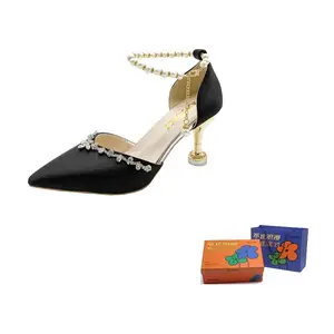 WOXXXN Женские туфли на высоком каблуке черные - каблук 7 см, цвет Black 7CM