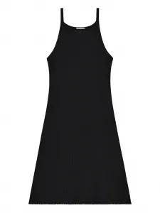 Платье А-силуэта в рубчик Courrèges, черный