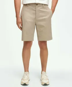 Эластичные хлопковые легкие шорты-чиносы Advantage с однотонной передней частью, длина 9 дюймов Brooks Brothers, цвет Khaki