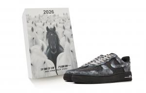 Nike Кроссовки для скейтбординга Air Force 1 с низким верхом, износостойкие, унисекс, черный и серый