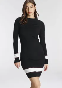 Трикотажное платье AJC с полосками по низу, красный