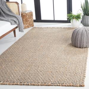Ковер SAFAVIEH, 153 x 244 см, Natural Fiber Collection, Natural & Grey, в стиле Rustic Farmhouse, ручной работы из джута и шерсти, идеально для гостиной, спальни, столовой (NF814A-5)