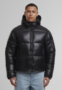 Куртка Urban Classics SHINY PUFFER WITH HOOD, Black