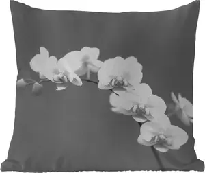 Подушка для улицы - Орхидея - Цветы - Растение - Белый - Фиолетовый - 50x50 см - Устойчива к погодным условиям - Подушка для отдыха - Удобная - Подушка с рисунком MuchoWow
