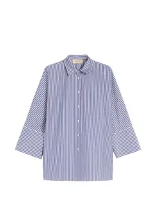 Рубашка с полосатыми рукавами Weekend Max Mara, синий
