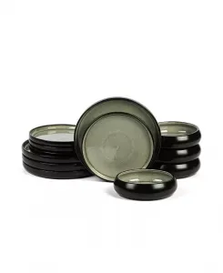 Набор столовых приборов Lagoon из 12 предметов, сервиз на 4 персоны Stone Lain, green