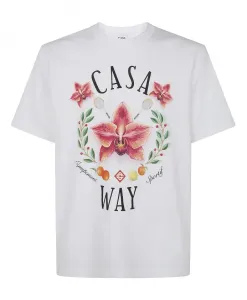 Классическая футболка Casa Way с принтом орхидей. Casablanca, белый