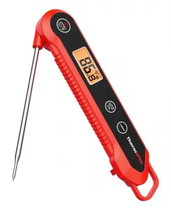 Водонепроницаемый цифровой термометр для мяса TP03HW с мгновенным считыванием показаний 1 шт Thermopro, красный