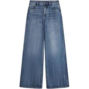 ELLE Джинсы женские деним синие умеренно широкие