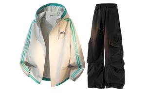 Ветровка Unisex WARRIOR, светло-серый зеленый+черный (2 pack diy badge)