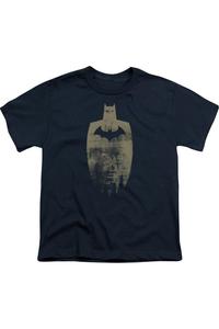 Футболка с золотым силуэтом Batman для детей Gildan, темно-синий